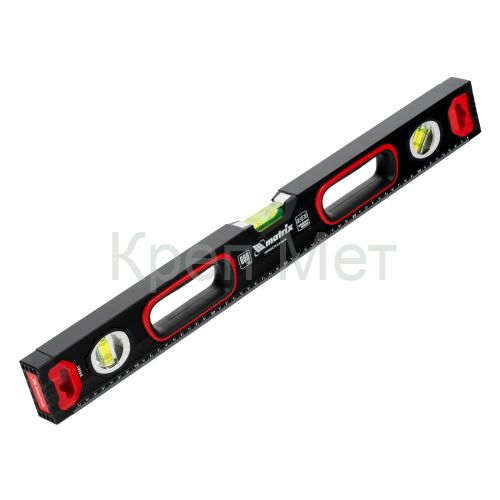 Уровень алюминиевый, усиленный, фрезерованный, 3 глазка, двухкомпонентные рукоятки, 600 мм Matrix