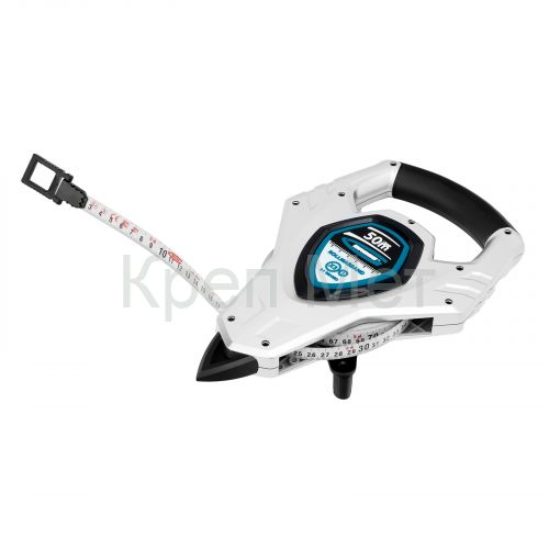 Рулетка геодезическая 50 м х 13 мм, откр, корп, металлическая лента, Super-Нейлон, двусторонняя шкала Gross