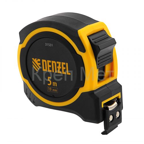 Рулетка 5м х 19мм, двухкомп. корпус, магнитный обрезиненный зацеп Denzel