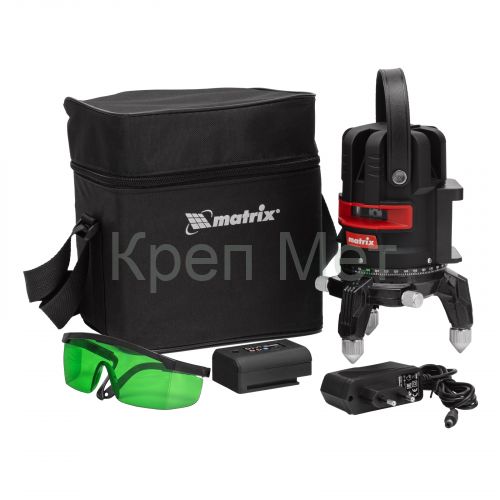 Лазерный уровень ML 06 Green, 30 м, 520 нм, аккумулятор Li 2800 мАч, резьба 5/8" Matrix