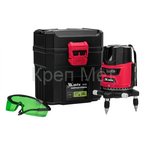 Лазерный уровень CRX-30G, 30 м, зеленый луч, батарейки, резьба 5/8" MTX