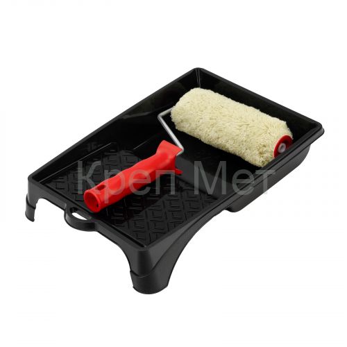 Набор, валик для фасадных работ синтетический, 180 мм, ворс 18 мм, D 36 мм, РАС, кювета 260 х 320 мм Matrix