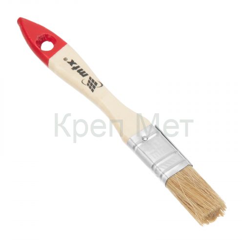 Кисть плоская "Стандарт" 3/4" (20 мм) натуральная щетина, деревянная ручка MTX