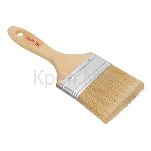 Кисть плоская "Евро" 3", натуральная щетина, деревянная ручка MTX