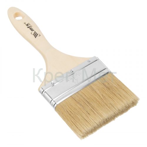 Кисть плоская "Евро" 4", натуральная щетина, деревянная ручка MTX
