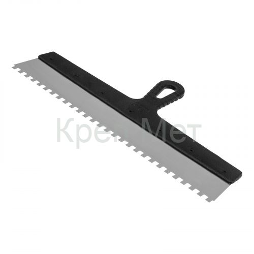 Шпатель из нержавеющей стали, 450 мм, зуб 8 х 8 мм, пластмассовая ручка Сибртех