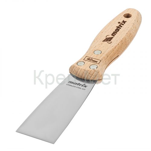 Шпательная лопатка из нержавеющей стали, 40 мм, буковая рукоятка, EFP Matrix