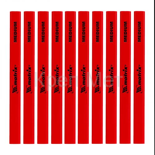 Набор карандашей малярных прямоугольных с точилкой в тубе, 175 мм, 10 шт Matrix