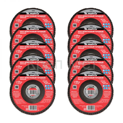 Круг лепестковый торцевой, P 60, 125 х 22.2 мм Matrix