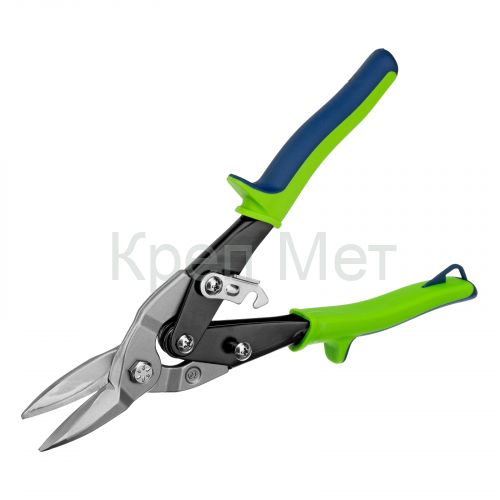 Ножницы по металлу, 250 мм, прямой рез, сталь С55, двухкомпонентные рукоятки СИБРТЕХ