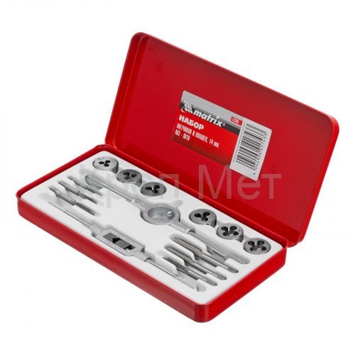 Набор метчиков и плашек М3-М10,14 предметов Matrix