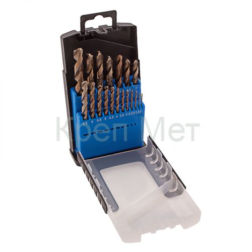 Набор сверл по металлу, 1-10 мм (через 0.5 мм) 19 шт, Р6М5, многогранная заточка, бокс Барс