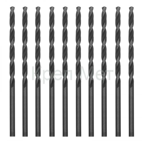 Сверло по металлу, 2.5 мм, быстрорежущая сталь, 10 шт, цилиндрический хвостовик Сибртех