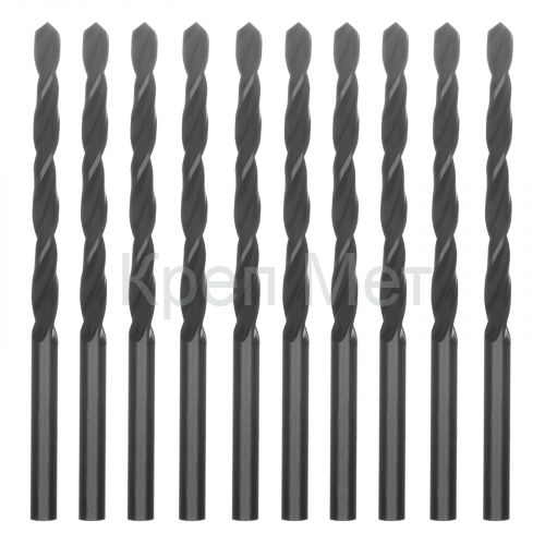 Сверло по металлу, 4.5 мм, быстрорежущая сталь, 10 шт, цилиндрический хвостовик Сибртех