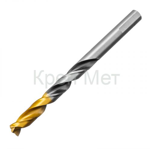 Сверло спиральное по металлу 9 x 125мм, Р6М5, Golden Tip, многогранная заточка Denzel