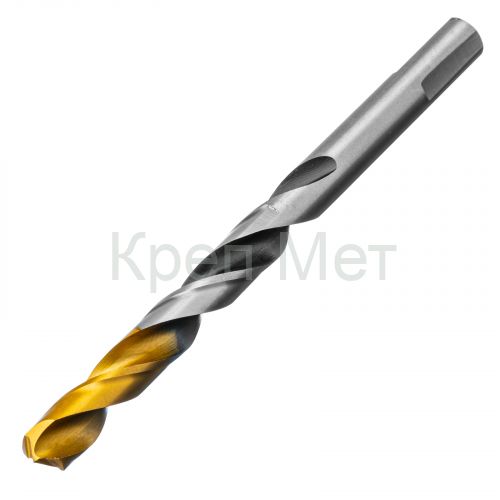 Сверло спиральное по металлу 10 x 133мм, Р6М5, Golden Tip, многогранная заточка Denzel