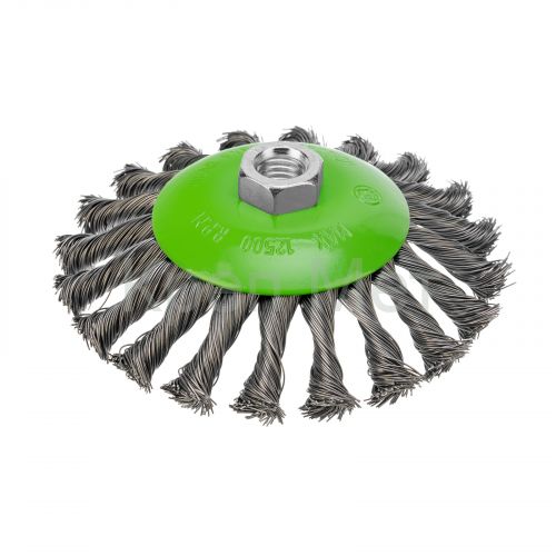 Щетка для УШМ, 125 мм, М14, "тарелка", крученая металлическая проволока Сибртех