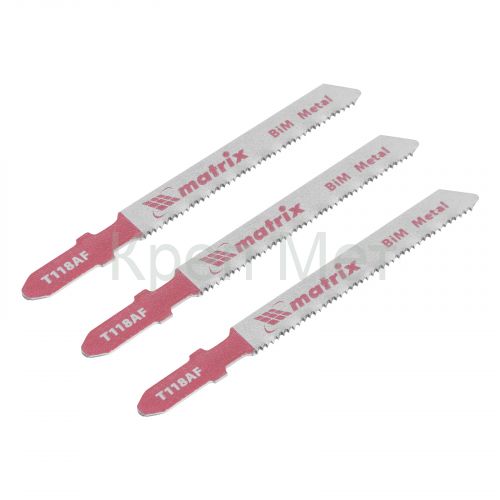 Полотна для электролобзика по металлу, 3 шт, T118AF, 55 х 1.2 мм, Bimetal Matrix Professional