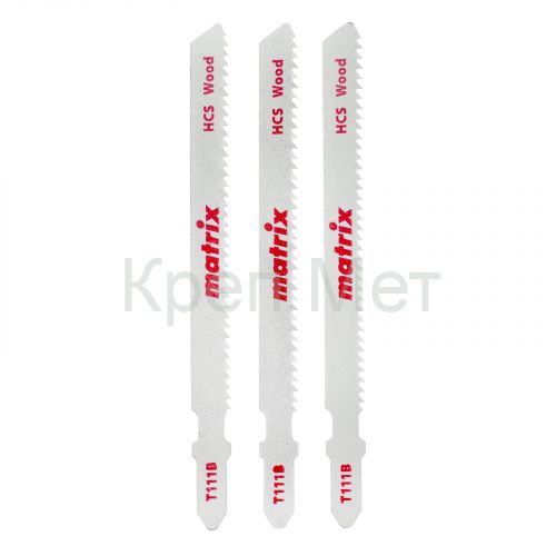 Полотна для электролобзика  по дереву, 3 шт, T111B, 75 x 2 мм, HCS Matrix