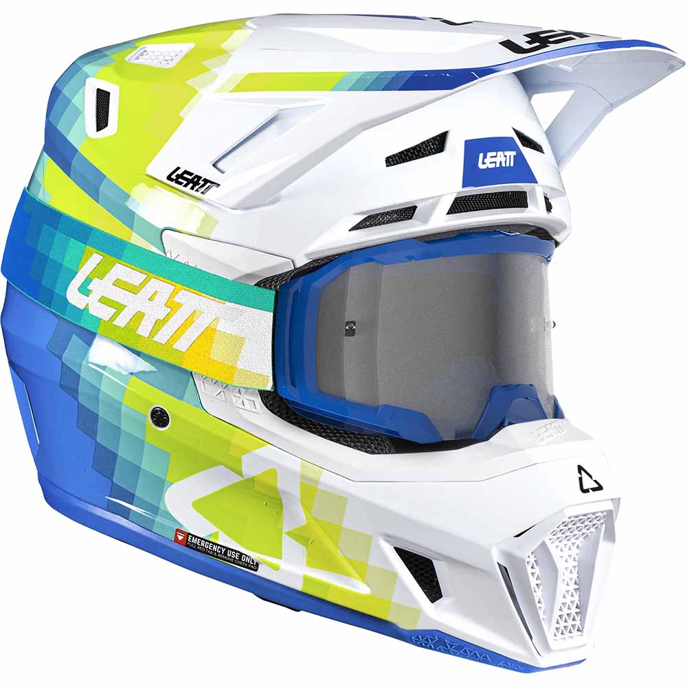 Leatt Kit Moto 7.5 V26 Pixel Blue (2026)  шлем + очки Leatt Velocity 4.5