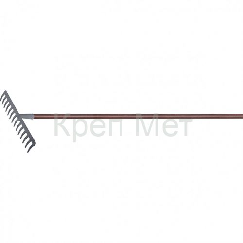 Грабли стальные, 360х1250 мм, 14 прямых зубьев, деревянный лакированный черенок, Luxe, Palisad