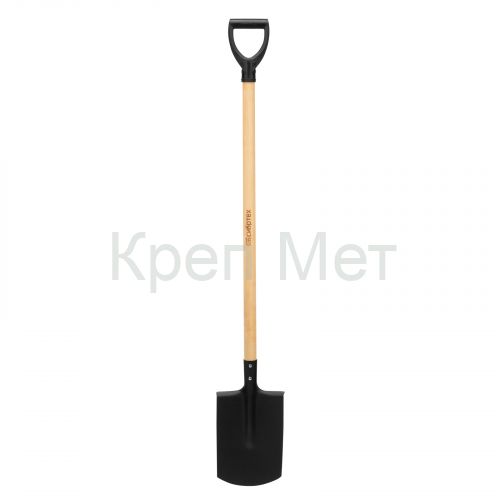 Лопата прямоугольная, 200х284х1340 мм, деревянный черенок с пропиткой, Сибртех