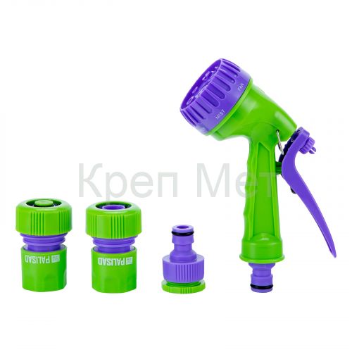 Набор для подключения шланга 3/4, пистолет 7 режимов полива, адаптер, 2 соединителя Palisad