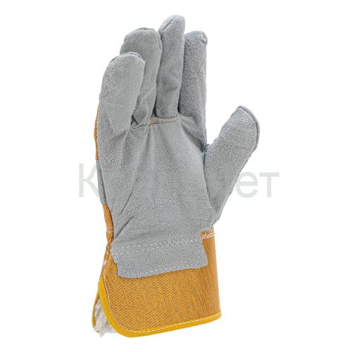 Перчатки спилковые комбинированные, усиленные, утолщенные, размер XL, Сибртех