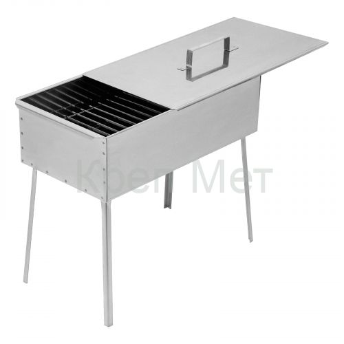 Коптильня двухъярусная 500 x 270 x 175 мм, нержавеющая сталь, 0.8 мм, с поддоном, на ножках, Camping Palisad