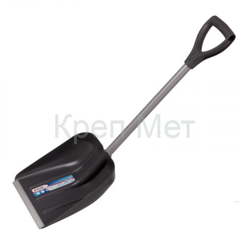 Лопата для уборки снега пластиковая, 270 х 310 х 890 мм, стальной черенок, алюминиевая планка, Palisad