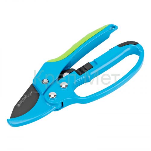 Секатор прямого реза, 200 мм, храповой механизм, металлические обaрезиненные рукоятки, Luxe, Palisd