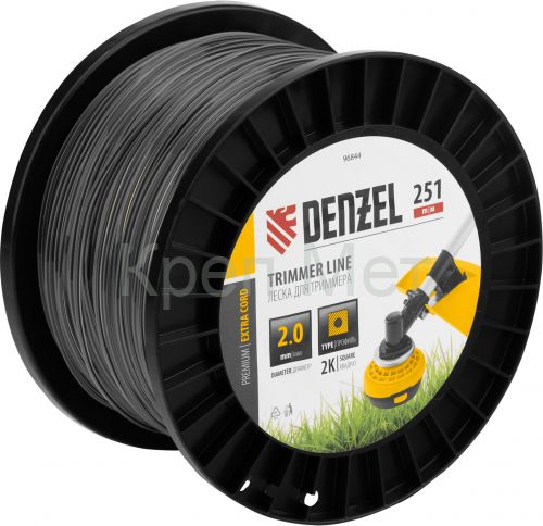 Леска для триммера двухкомпонентная квадрат, 2,0мм х 251м, на DIN катушке EXTRA CORD Denzel