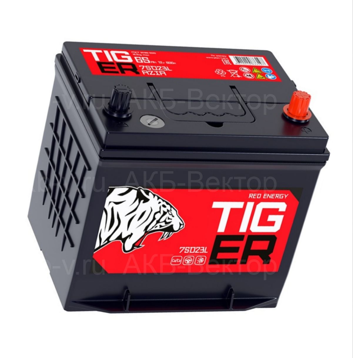 АКБ Tiger Red Energy 65Ач 600А 75D23L нижнее крепление