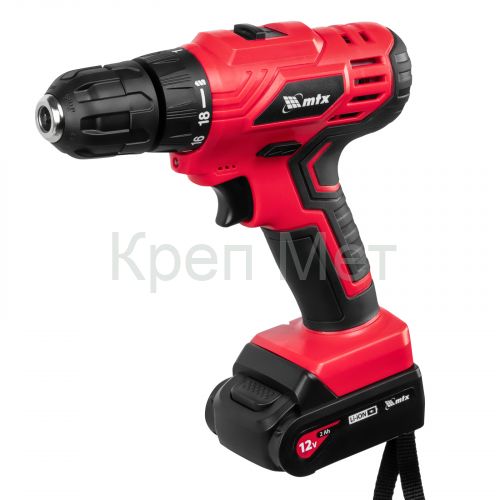 Дрель-шуруповерт аккумуляторная MCDL-12-02, Li-Ion, 12 В, 2 акк. MTX