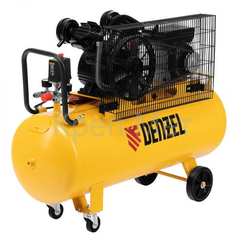 Компрессор воздушный BCV2200/100, ременный привод, 2.2 кВт, 100 литров, 370 л/мин Denzel