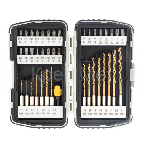 Набор бит и сверл, магнитный адаптер, CrV, пластиковый кейс, 40 шт. Matrix