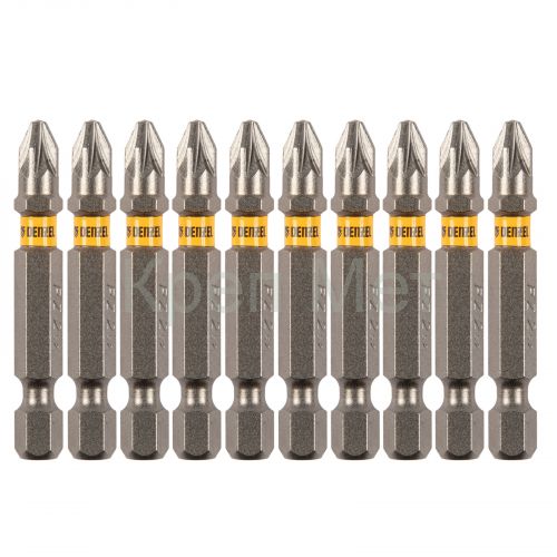 Бита PZ2х50, сталь S2, шестигранный профиль, 10 шт. Е 6,3 Denzel