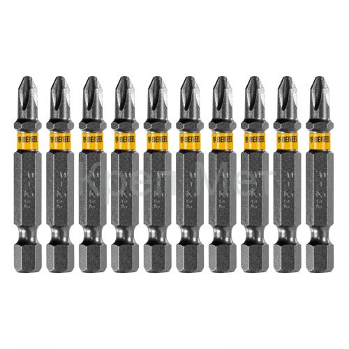 Бита PH2х50, сталь легированная S2, 20 шт., пластиковая коробка, , Е 6,3 Denzel