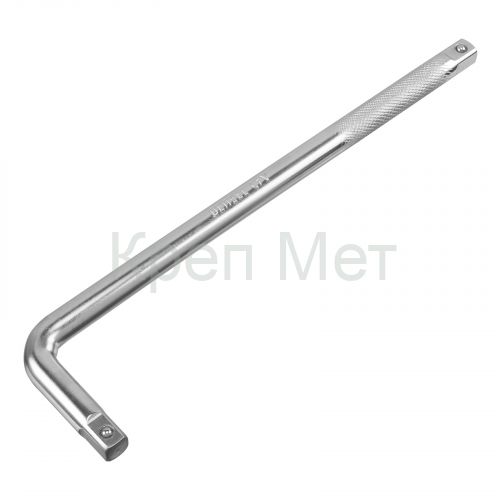 Вороток Г-образный, 300*75 мм, квадрат 1/2", CrV, матовый хром Denzel