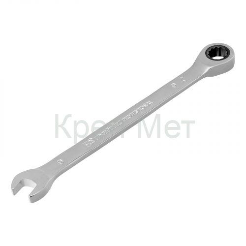 Ключ комбинированный трещоточный, 9 мм, CrV, зеркальный хром Matrix Professional