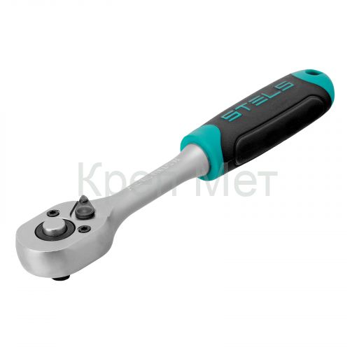 Ключ-трещотка 1/4", CrV, 72 зуба, с быстрым сбросом, матовый хром Stels