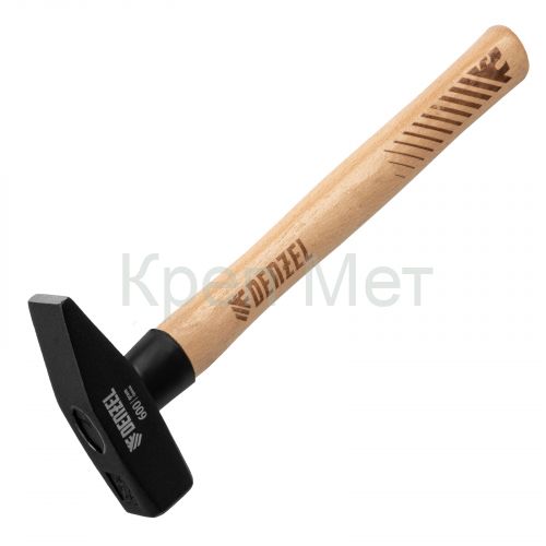 Молоток слесарный, 600 г, кованый квадратный боек, буковая рукоятка Denzel