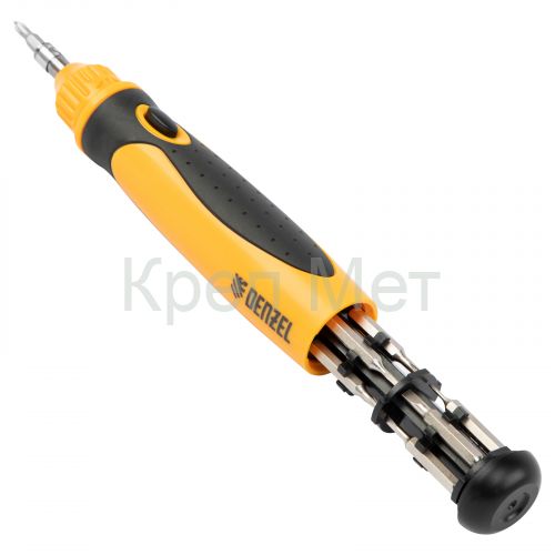Отвертка реверсивная, механизм SmartPush mini 11 шт, CrMo Denzel