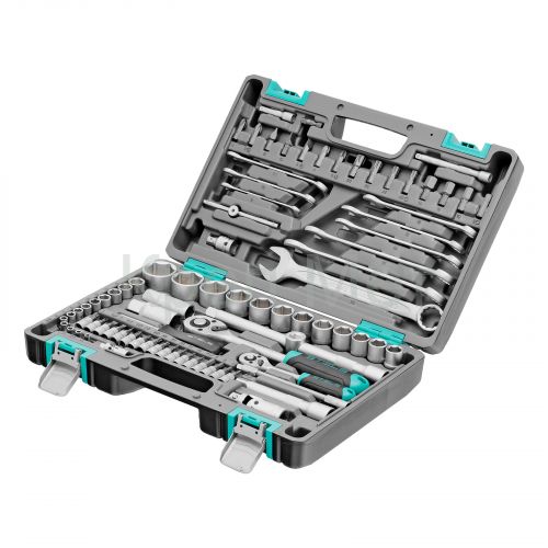Набор инструментов, 1/2", 1/4", CrV, пластиковый кейс 82 предмета Stels