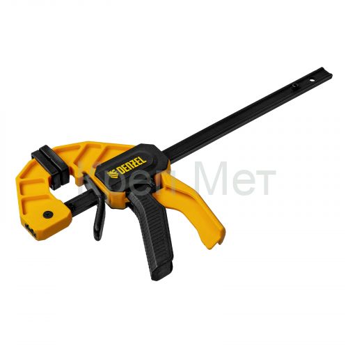 Струбцина F-образная, быстрозажимная, 150 х 55 мм, усиленный нейлоновый корпус Denzel