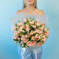 Кустовая розы бежевые 15 шт