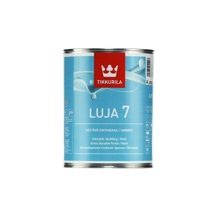 Tikkurila Luja Extra 7 краска для влажных помещений антигрибковая акриловая матовая база A 0.9л