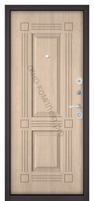 Стальная дверь " Мастино" HOME ECO" Букле шоколад/ ясень ривьера крем
