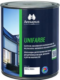 Краска по Дереву Avenarius Unifarbe 0.75л Белая, Водно-Дисперсионная, Эластичная, Шелковисто-Матовая / Авенариус
