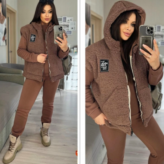 Костюм тройка теплый 50063